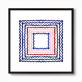 Ric Rac Electric Blue Square Art Print