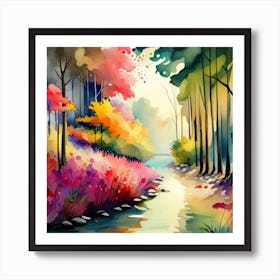 River In The Forest Art Print