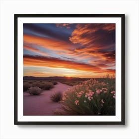 Sunset In The Desert 2 Art Print