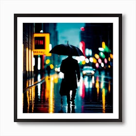 Rainy Night In The City Art Print