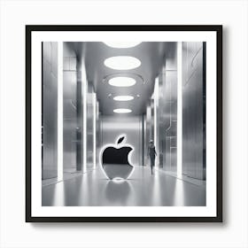 Create A Cinematic, Futuristic Appledesigned Mood With A Focus On Sleek Lines, Metallic Accents, And A Hint Of Mystery 8 Art Print