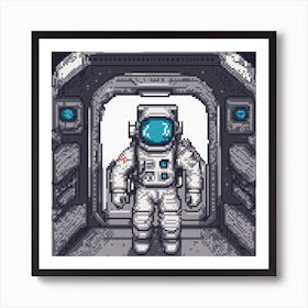 Pixel Astronaut Art Print