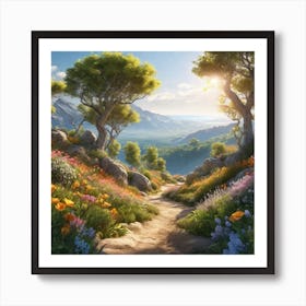 Path Of Flowers Art Print