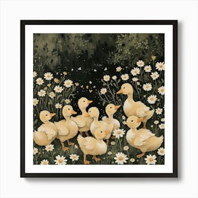 Ducklings Fairycore Painting 2 Art Print