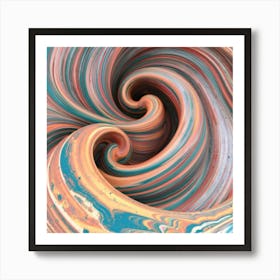 Close-up of colorful wave of tangled paint abstract art 32 Art Print