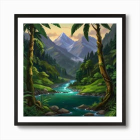 River In The Jungle Art Print