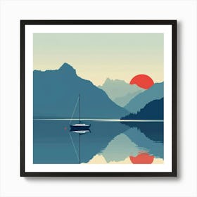 Sunset In The Mountains 3 Art Print