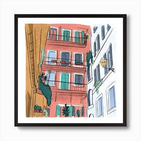 Homes Of Italy Square Art Print