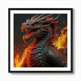 Dragon In Flames 6 Art Print