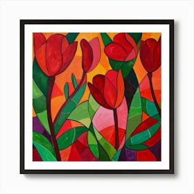 Red Tulips 25 Art Print