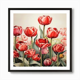 Red Tulips 1 Art Print