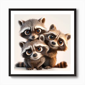 Raccoons 1 Art Print