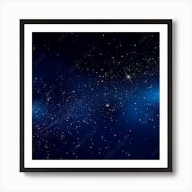 Blue Starry Sky Art Print