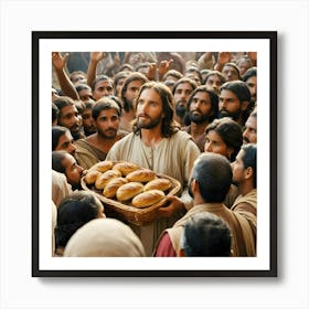 Jesus With Bread Art Print