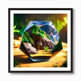 3d Rendering Of A Glass Ball Art Print