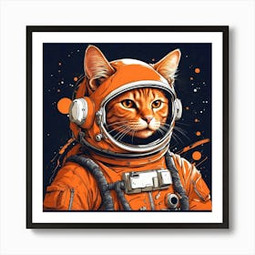 Astronaut Cat 11 Art Print