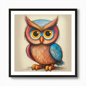 Owl Drawing 6 Art Print