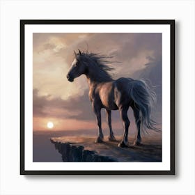 Sunset Horse 50 Art Print