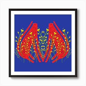 Cheetahs Red 2 Square Art Print