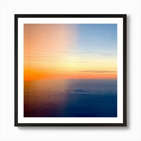 An Abstract Art Of The Stratosphere Where The Horizon Blurs The Line Between An Orange Sunrise And (5) Art Print