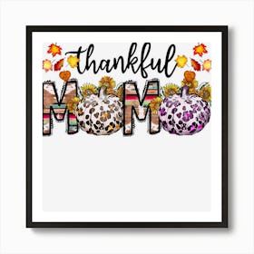 Thankful Momo Leopard Sunflower Pumpkin Thanksgiving Day Art Print