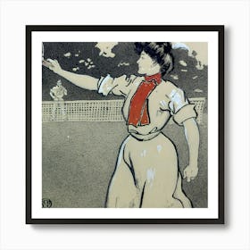 Woman And Man Playing Tennis (1902), Edward Penfield Art Print