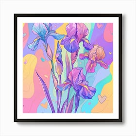 Iris Flowers Art Print