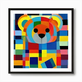 Cute Teddy Bear Artistic Illustration Painting Reproduction Kids Nursery Background (1) Art Print