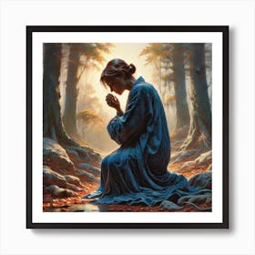 Prayer In The Woods Art Print
