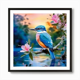 Azure Kingfisher Art Print