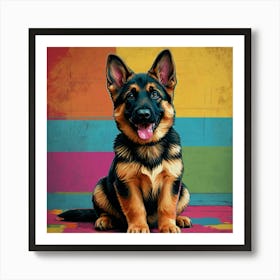 German Shepherd Puppy Art Print