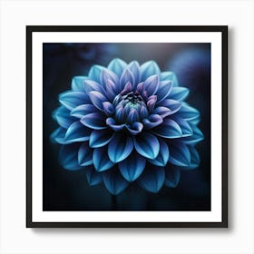 Blue Dahlia Art Print