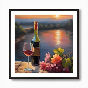 Sunset By The Lake Art Print