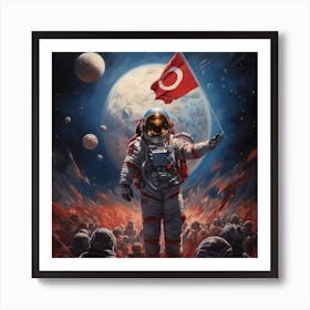 Astronaut In Space Art Print