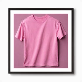 Pink T Shirt On A Plain Background Art Print