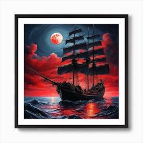 Ship At Sea 1 Art Print