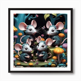 Mouse In The Forest 1 Art Print