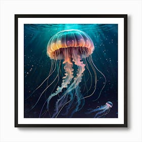 Medusa Jellyfish In The Ocean Art Print