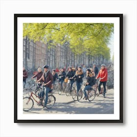 Amsterdam - People On Bikes Art Print