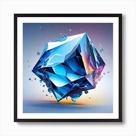 Blue Crystal Art Print