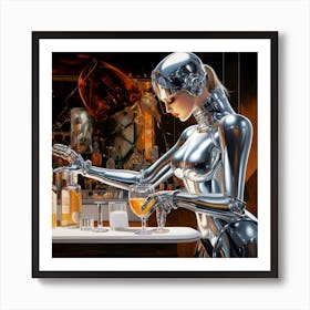 Robot Bartender 1 Art Print