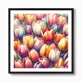 Colorful Tulips 1 Art Print