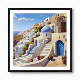 Oia landscape Art Print