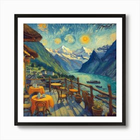 Van Gogh Painted A Cafe Terrace At The Foot Of The Himalayas Art Print