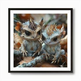 Crested Baby Dragon Duo Art Print