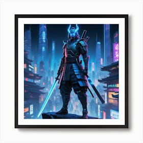 Samurai city Art Print