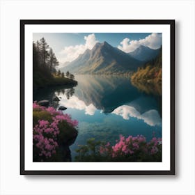 Lake In The Mountains Art Print