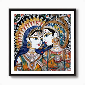 Radha And Krishna 2 Art Print