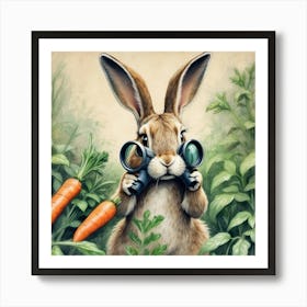 Rabbit With Binoculars 1 Art Print