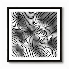 Abstract Wavy Lines 1 Art Print